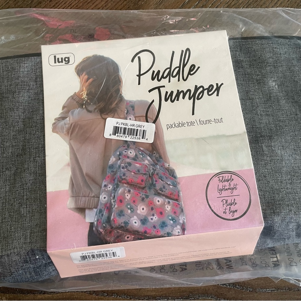 NWT Lug Puddle Jumper Packable Tote Bag in Heather Grey. - Picture 2 of 6